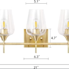 VONLUCE Bathroom Vanity Light, 3 Light Bathroom Light Fixture Over Mirror