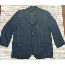 Isaia Napoli Sport Coat Jacket Cashmere Blazer Blue Plaid Size 54 Made Italy