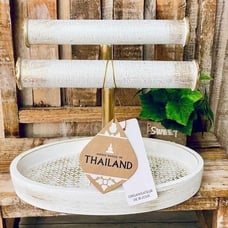 NWT Made in Thailand Gorgeous jewelry holder Organizer with 2 rods & Oval Tray