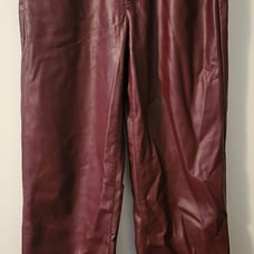 Madewell Vintage Straight Jean: Faux Leather - Dark Cabernet - Size 27