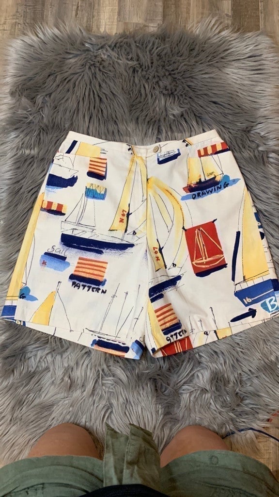Vintage Bets by Canvasbacks high rise cotton sailing sailboat shorts 8