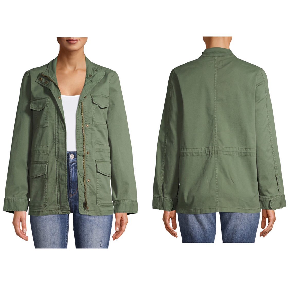 Time and Tru Military Utility Jacket S