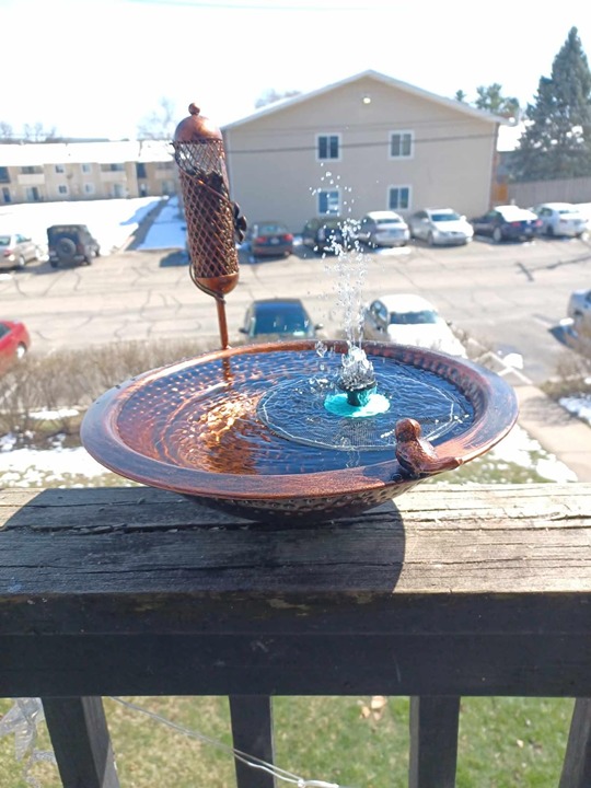 Deck Mounted Bird Bath 13 Inches Hand Hammered Metal Birdbath for Outdoors 2-in-