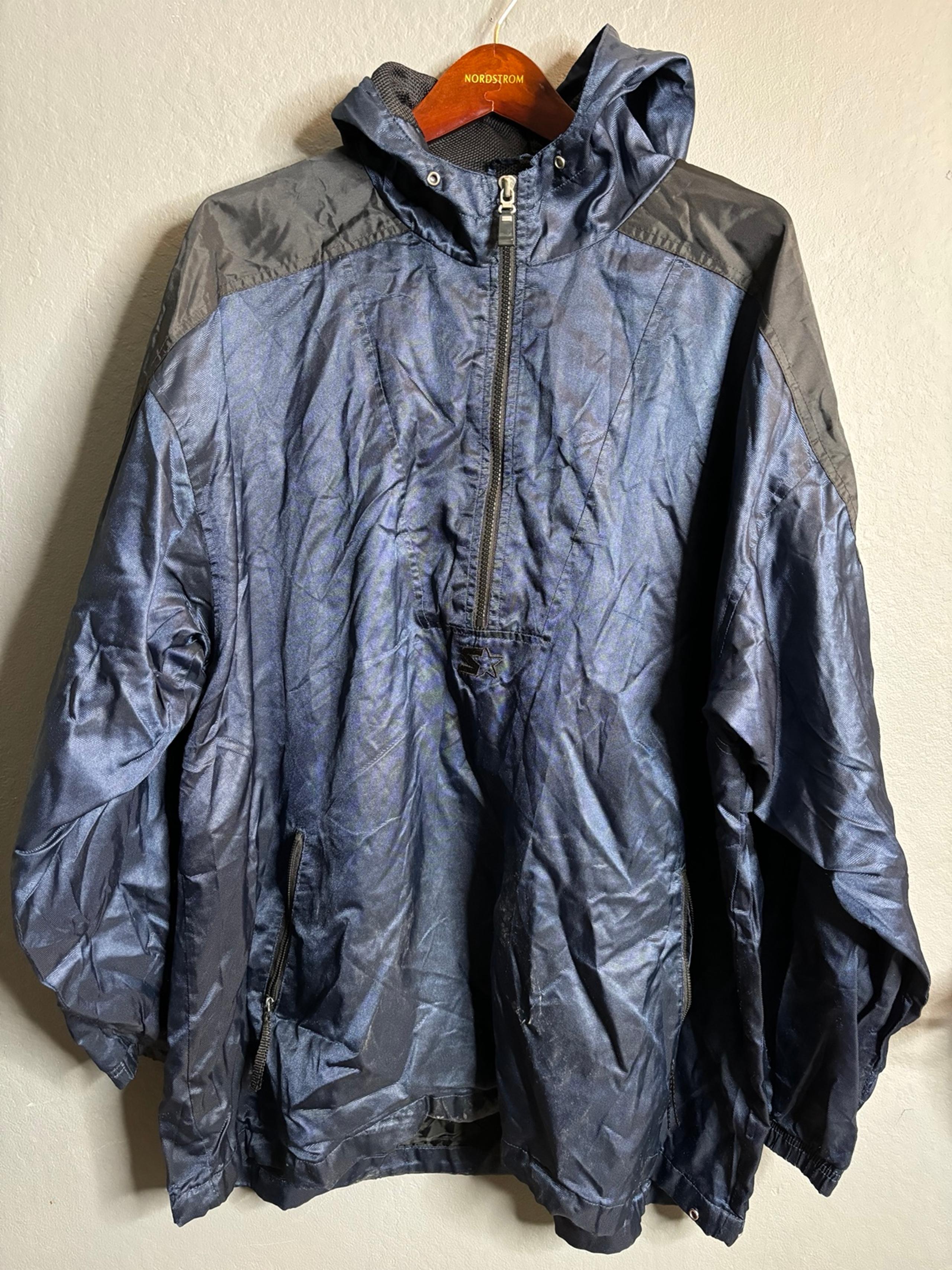 Vintage Starter Hooded Jacket Windbreaker Sz 2xl Half Zip 1990s