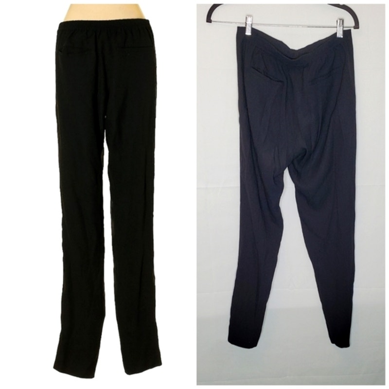 Vanessa Bruno Designer Minimalist Black High Rise Relaxed Pants 34EU / 2US