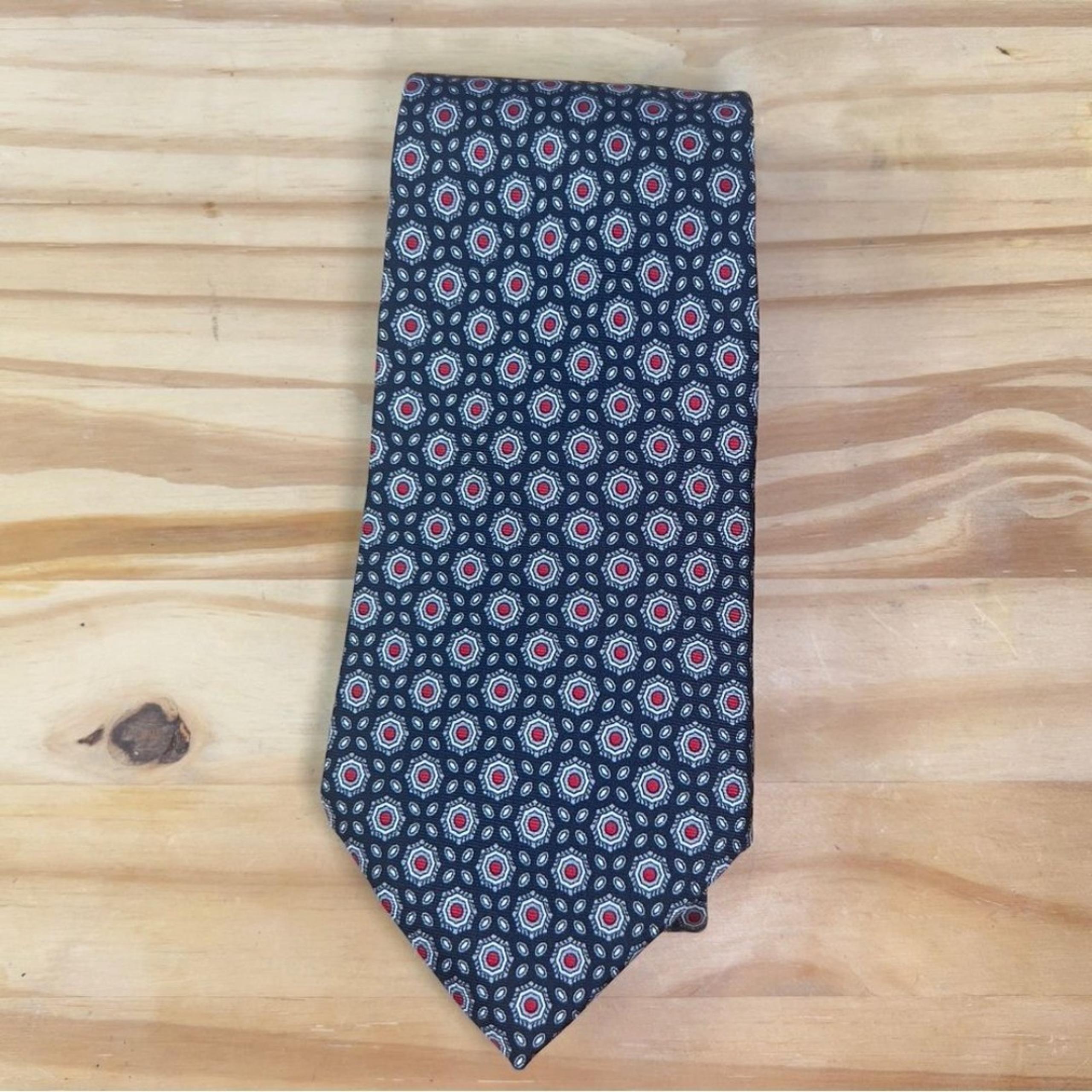 Christian Dior Monsieur Navy and Red Silk Tie