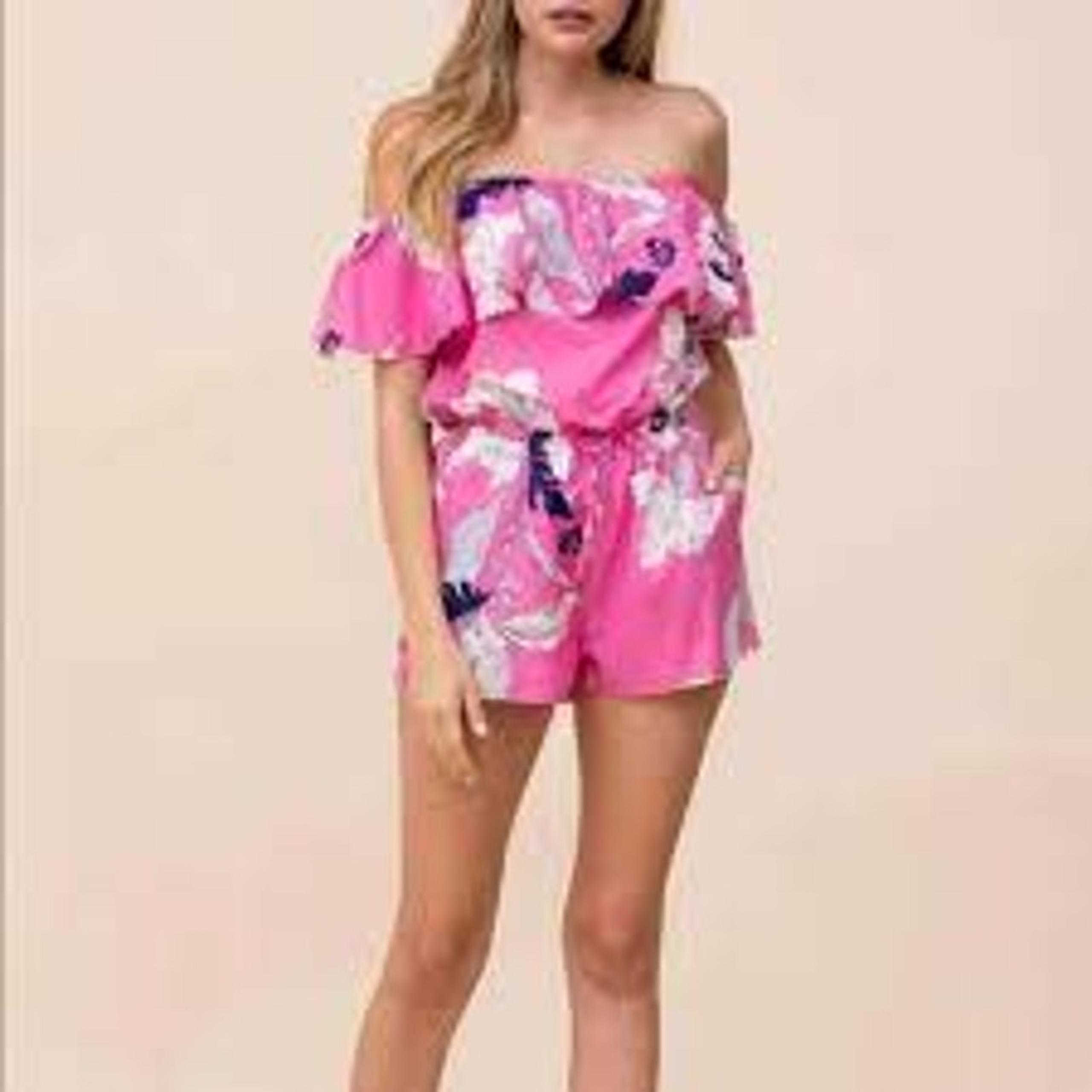 NEW! Yumi Kim Eastern Garden Floral Romper Pink Off Shoulder - XS
