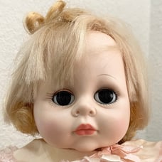 Vintage Madame Alexander 1977 Pussycat 18” Baby Doll Dark Circle Eyes