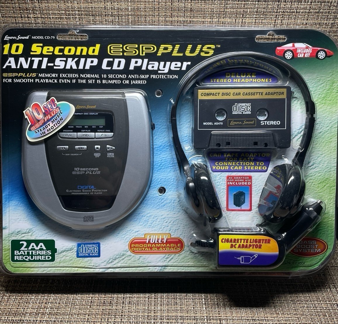 LENOX SOUND MODEL CD-79 ANTI-SKIP CD PLAYER & CAR SET NEW UNOPENED