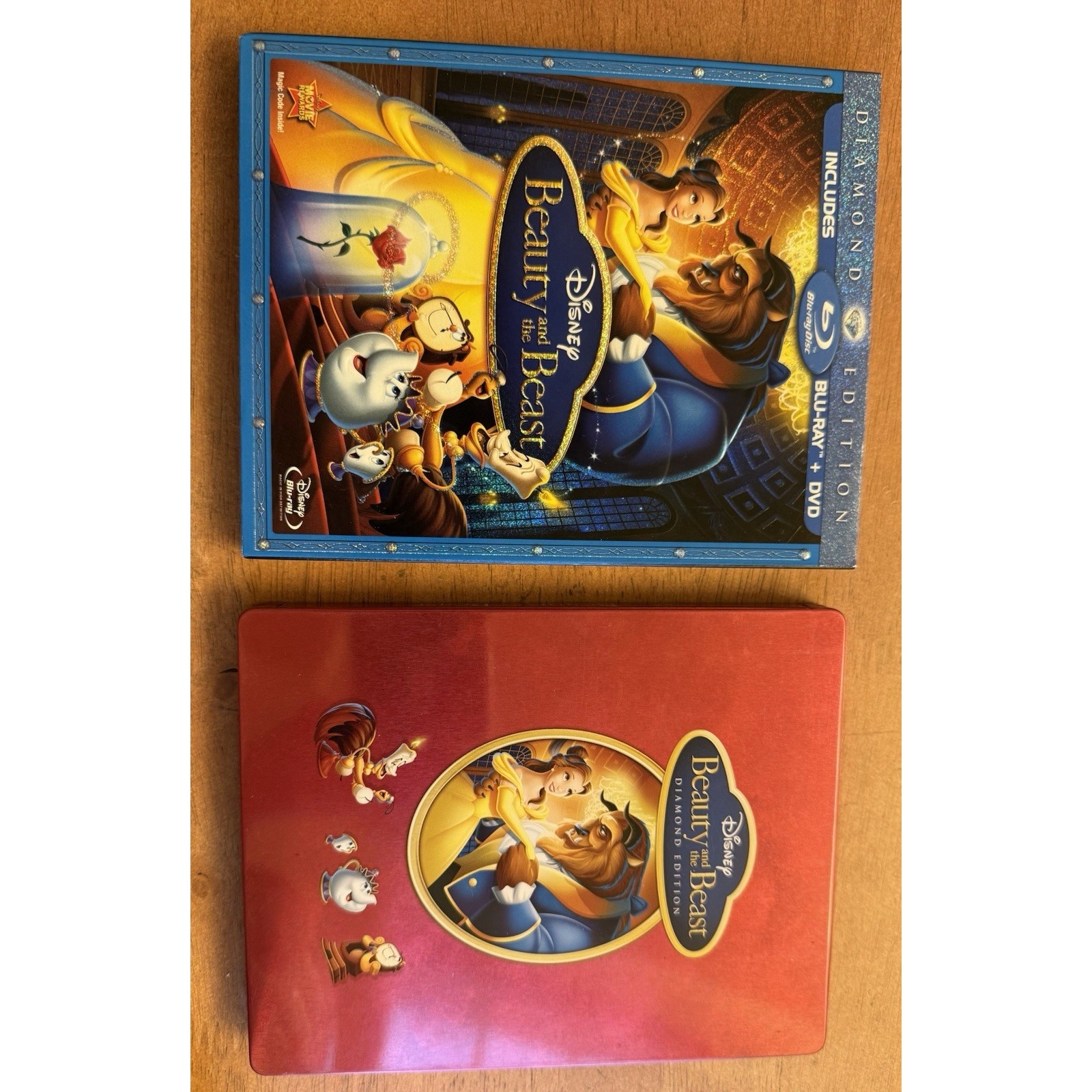 Disney Beauty and the Beast Movie Diamond Ed Steelbook Ironpak Blu-ray Bonus DVD