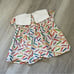Lulu Bebe Crayon Print Bib Collar Short Sleeve Dress (Size 12M) colorful fun