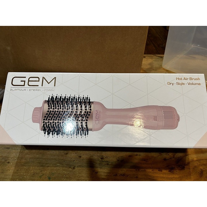 Gem Hot Air Brush Blowout Dry Style Add Volume Ceramic Barrel 3 Speed Cool Hot.