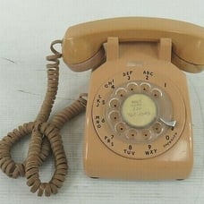 Vintage Rotary Dial Beige Bell Western Electric Telephone 1970s Cream analog