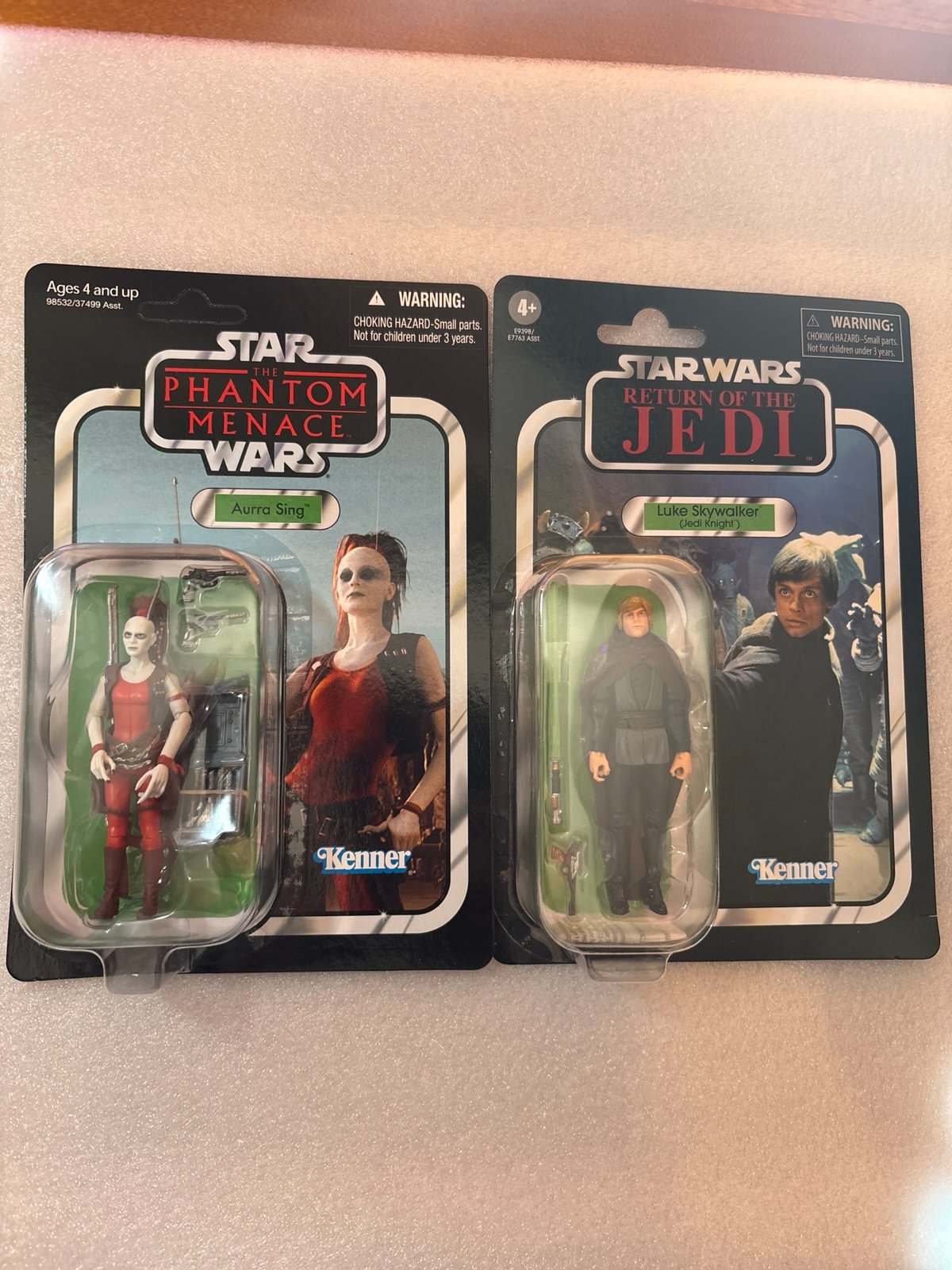 Star Wars TVC figures. New in box. Aurra Sing and Luke Skywalker Jedi Knight