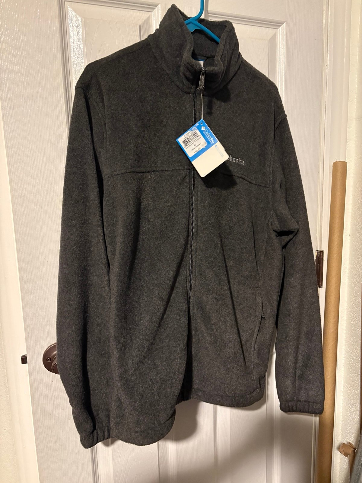 Men Columbia Fleece Dark Gray Jacket Medium