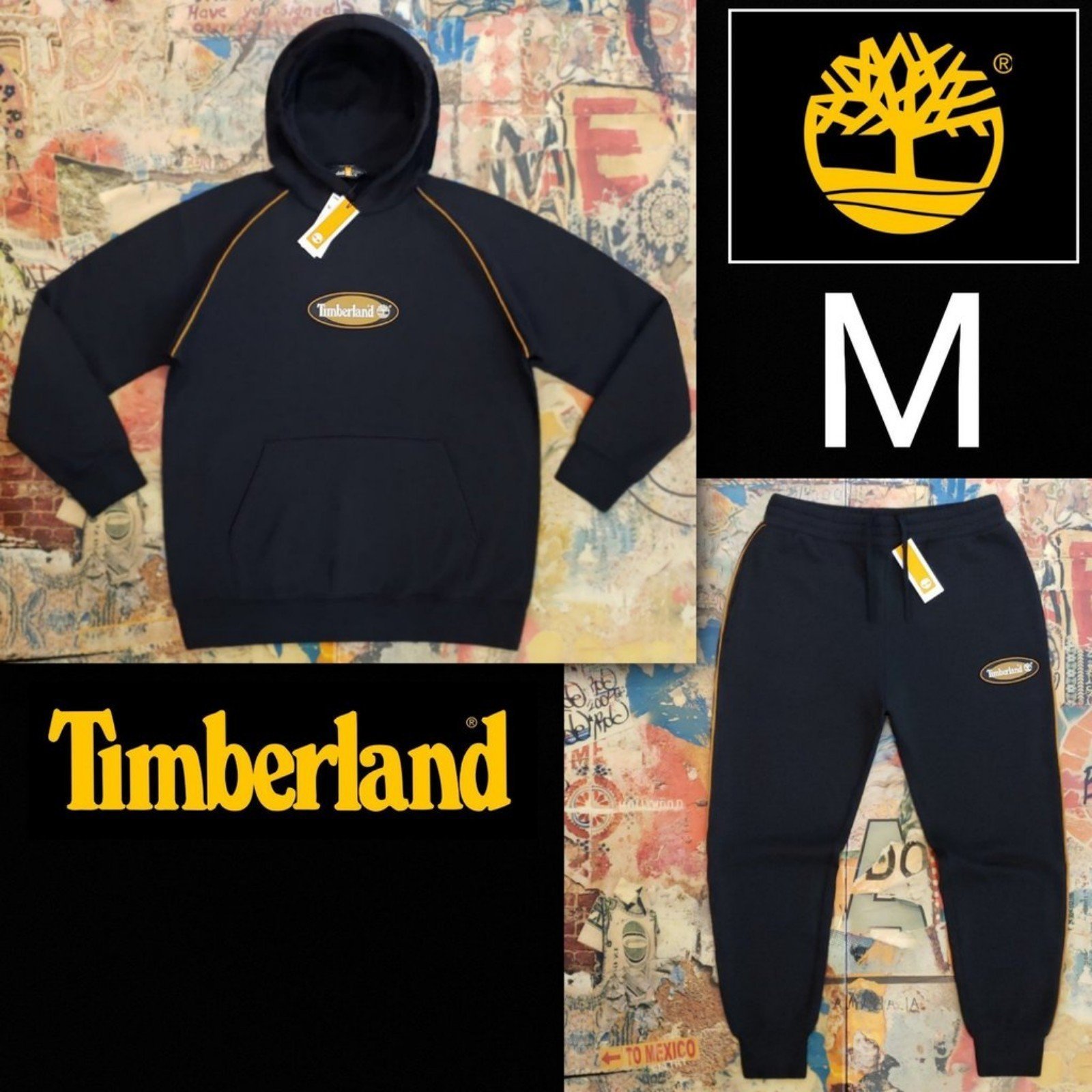 SET: 156 New Timberland Mens Fleece Hoodie + Joggers! M