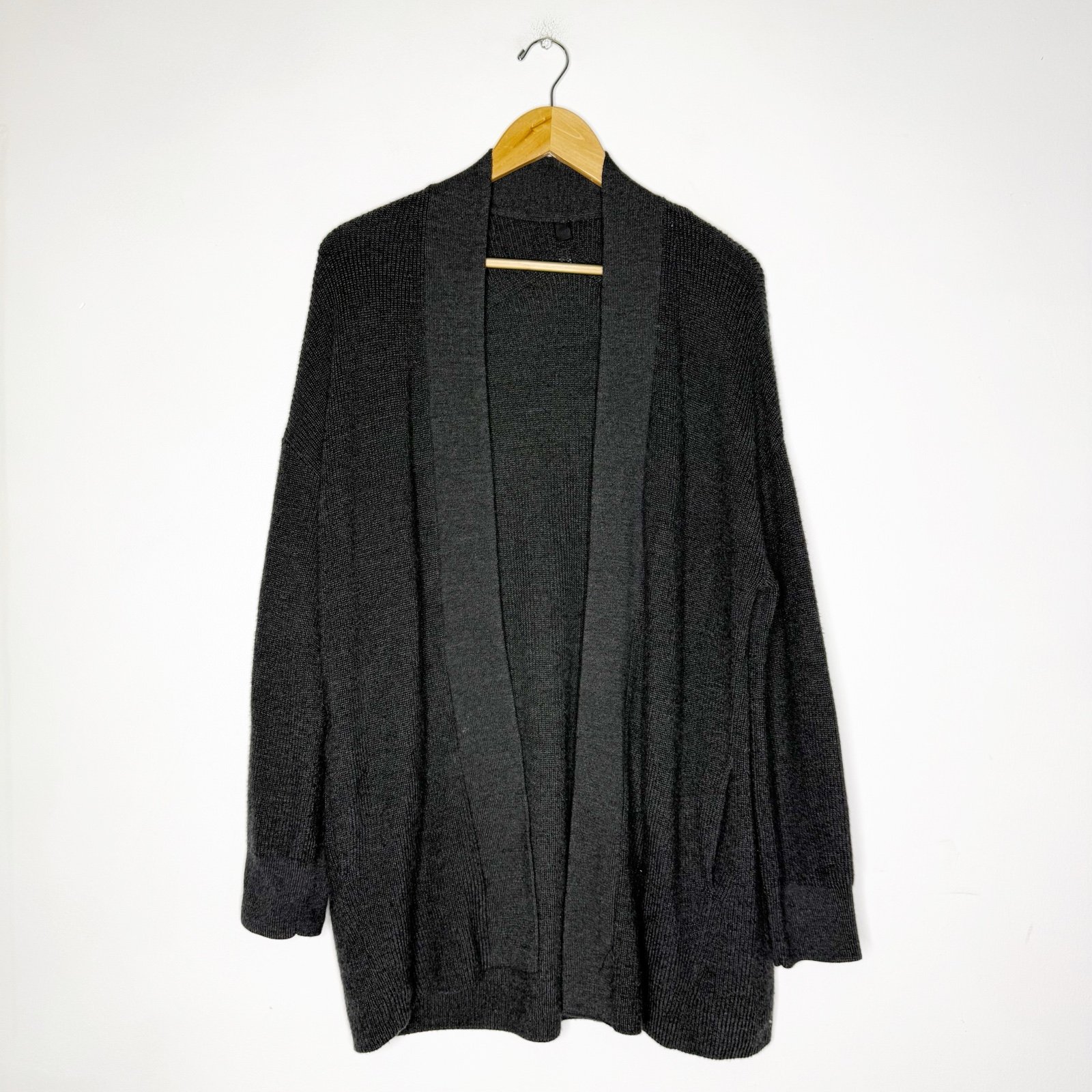 Lululemon Women's Merino Wool Ribbed Long Wrap Cardigan Sweater Size 6