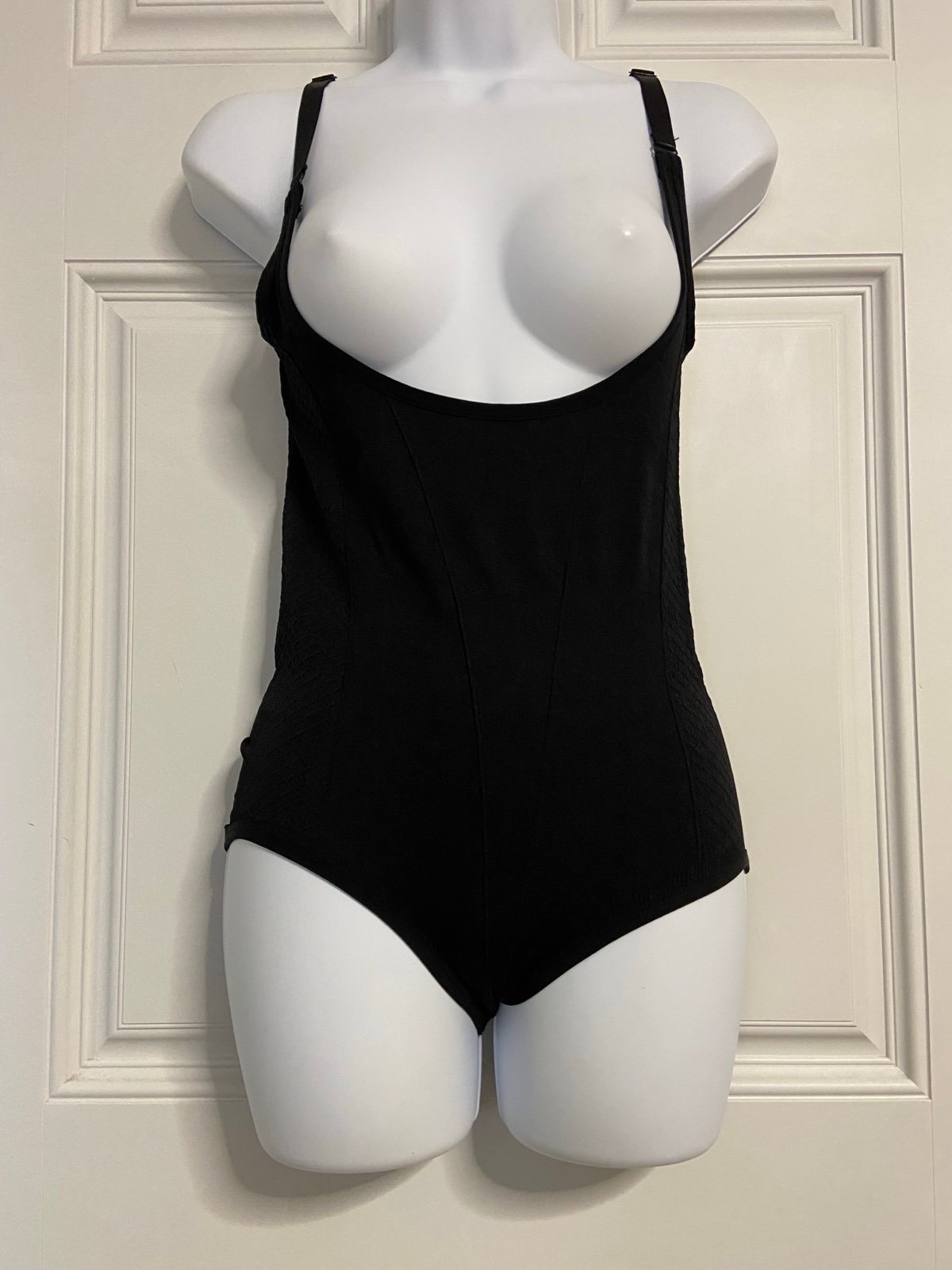 T10a- FLEX OWN IT Black Knit Shapewear Bodysuit
