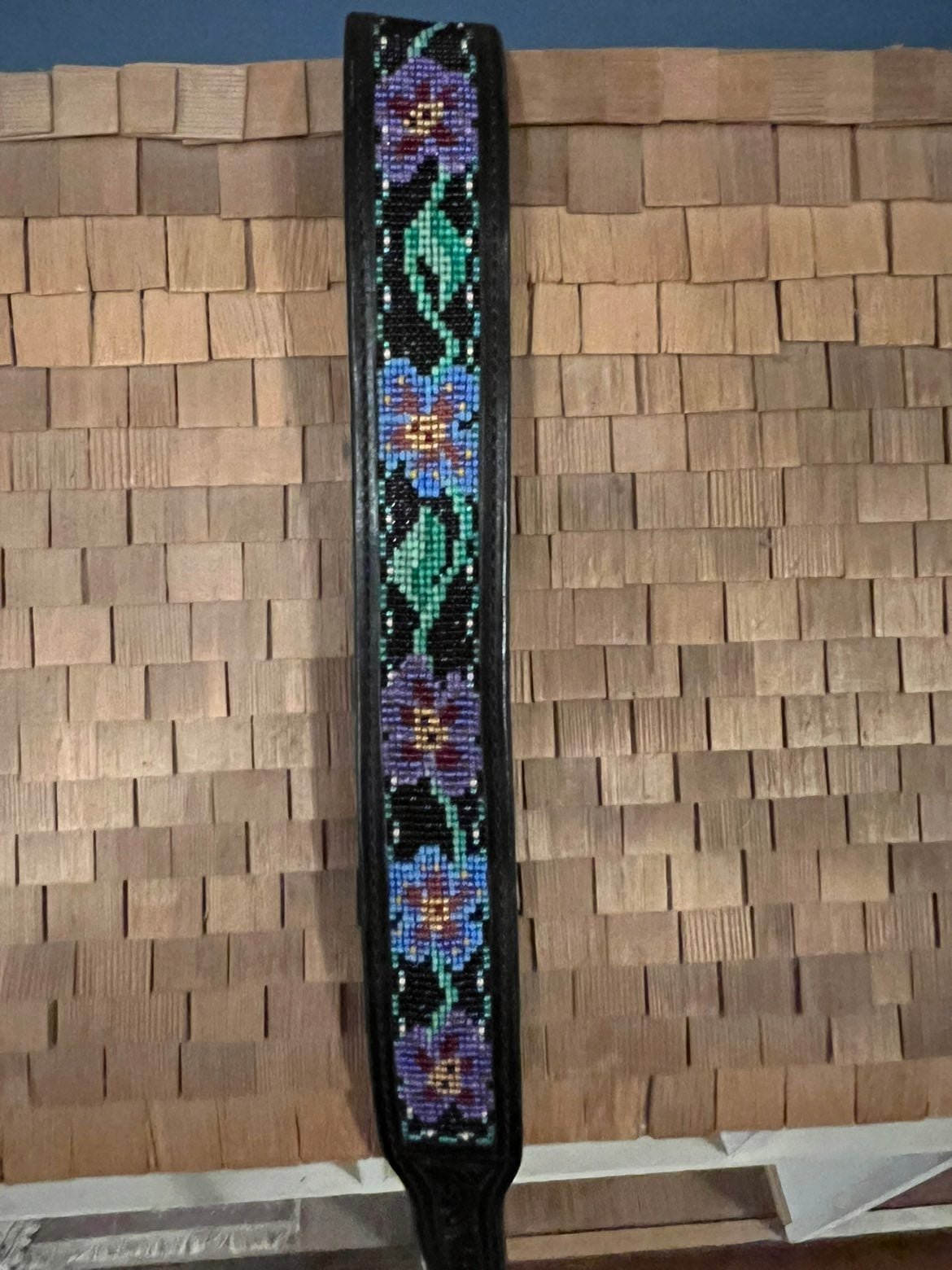 Hand Beaded, Hand Tooled Leather Belt By Megan Jones