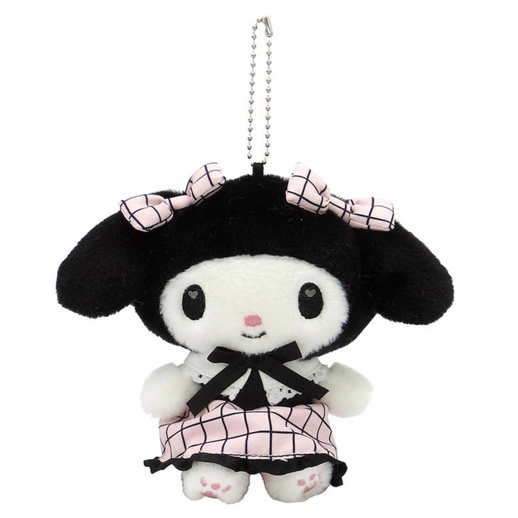 Sanrio My Melody Mascot Charm – Black × Pink Grid Dress Ver.