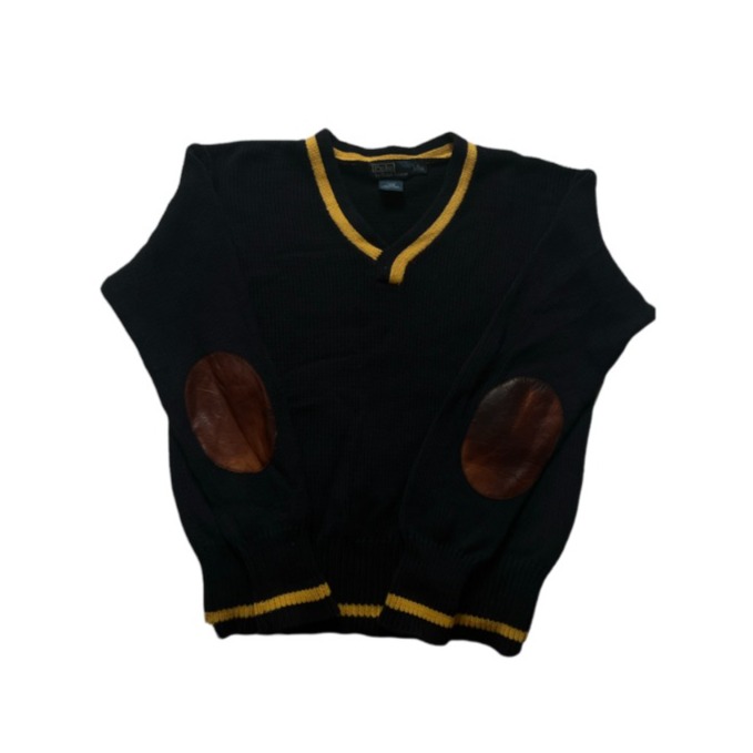 VTG Polo Knitted Sweater with Elbow Pads