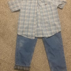 Carhartt Mens Insulated plaid Jeans 42x30 and Large Plaid Carhartt Button Shirt