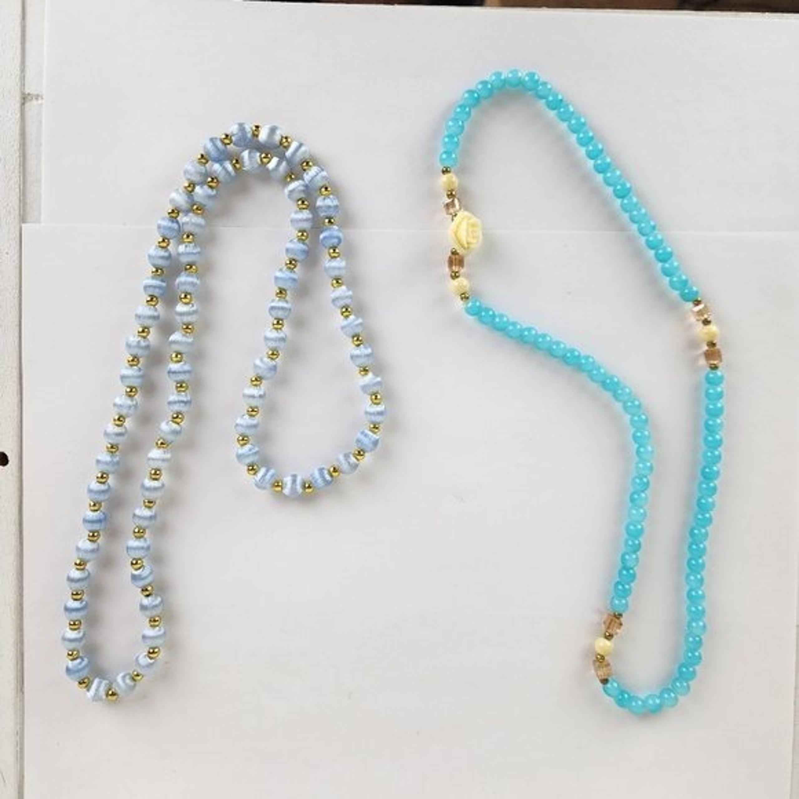 Lot of Two Women's Blue Necklaces