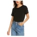 New WeWoreWhat Short Sleeve T-Shirt Bodysuit Jersey Knit Black Classic Medium