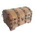 Vintage Pirate Treasure Chest Wood Jewelry Trinket Box Hinged Lid Mens Gift