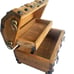 Vintage Pirate Treasure Chest Wood Jewelry Trinket Box Hinged Lid Mens Gift