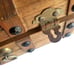 Vintage Pirate Treasure Chest Wood Jewelry Trinket Box Hinged Lid Mens Gift