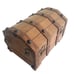 Vintage Pirate Treasure Chest Wood Jewelry Trinket Box Hinged Lid Mens Gift