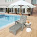 Adjustable Chaise Lounge Chair 5-Position Folding Recliner Grey