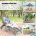 Adjustable Chaise Lounge Chair 5-Position Folding Recliner Grey