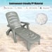 Adjustable Chaise Lounge Chair 5-Position Folding Recliner Grey
