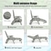 Adjustable Chaise Lounge Chair 5-Position Folding Recliner Grey