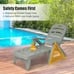 Adjustable Chaise Lounge Chair 5-Position Folding Recliner Grey