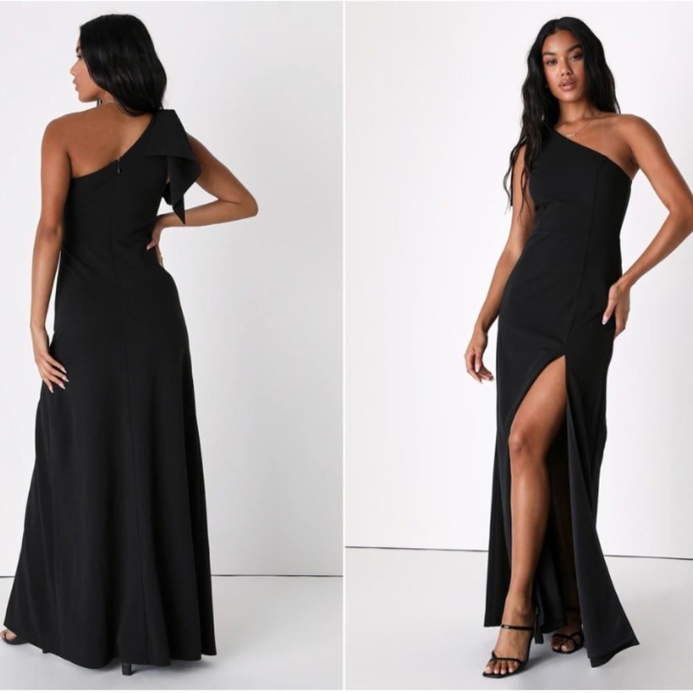 LULU's Sexy Prom Wedding Elegant Classic One Shoulder Mermaid Trumpet Maxi