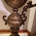 Gold ornate tall vase