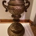 Gold ornate tall vase
