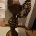 Gold ornate tall vase