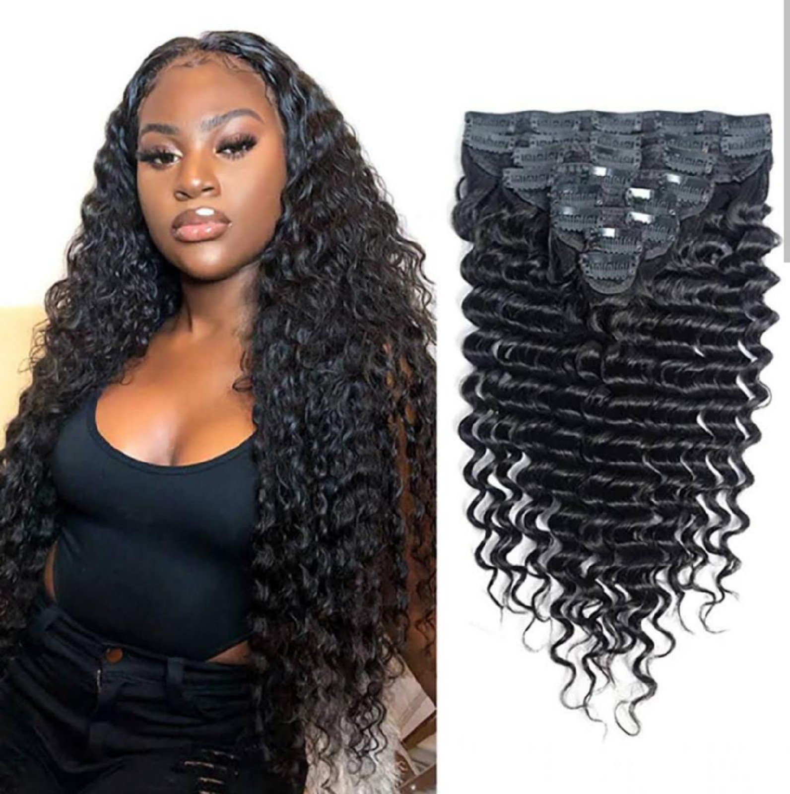 Deep Wave Clip in Hair Extensions