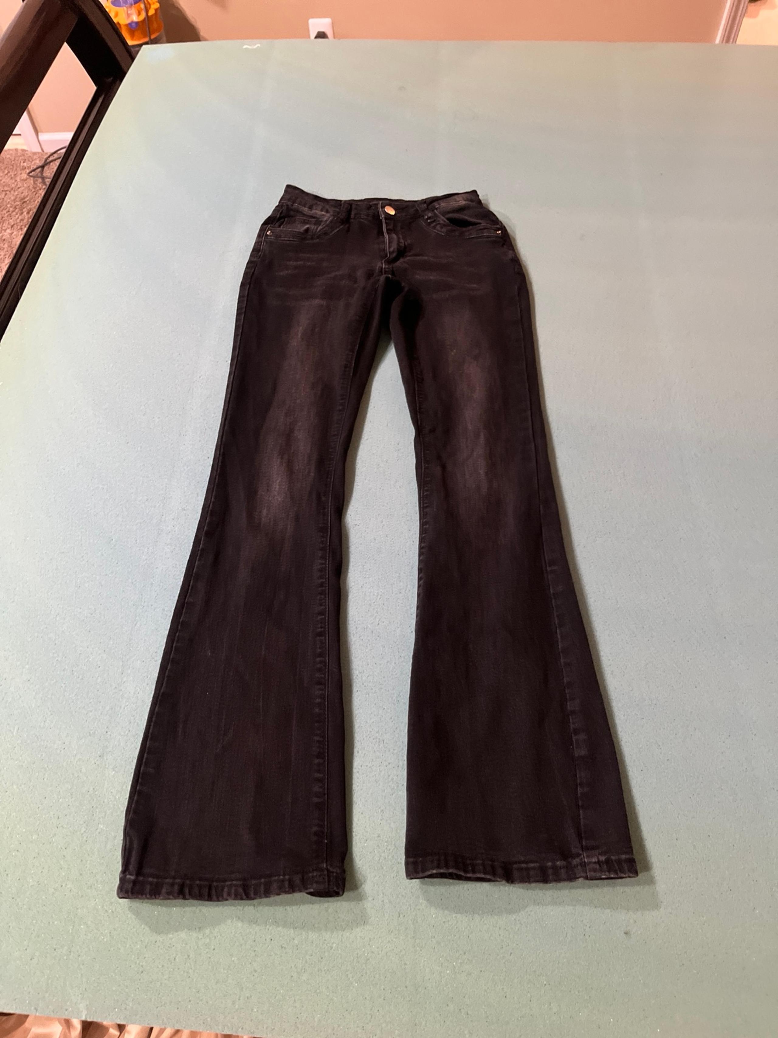 SHEIN black denim flare leg jeans size 2 xs