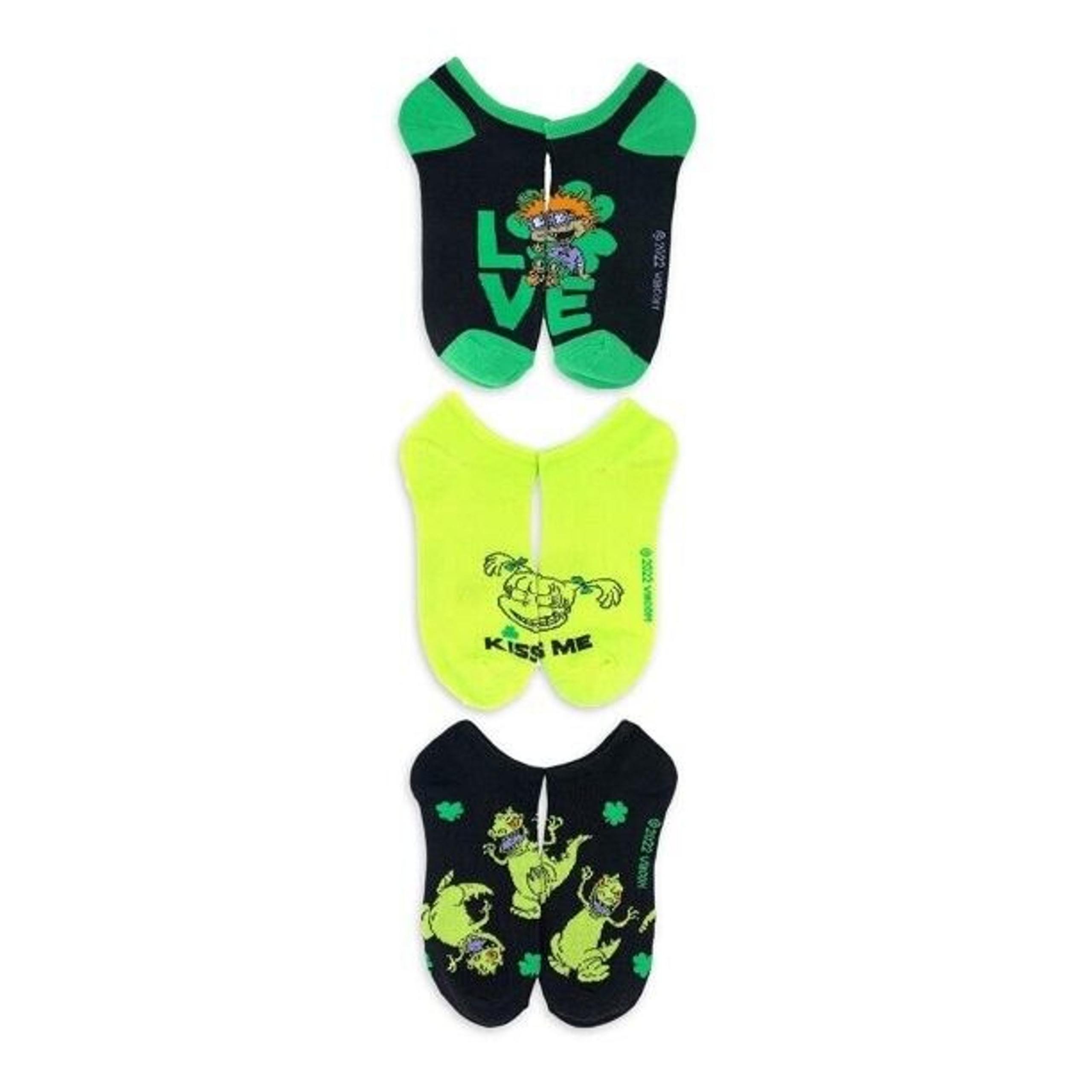 Rugrats St. Patrick's Day Women's 3-Pack No Show Socks
