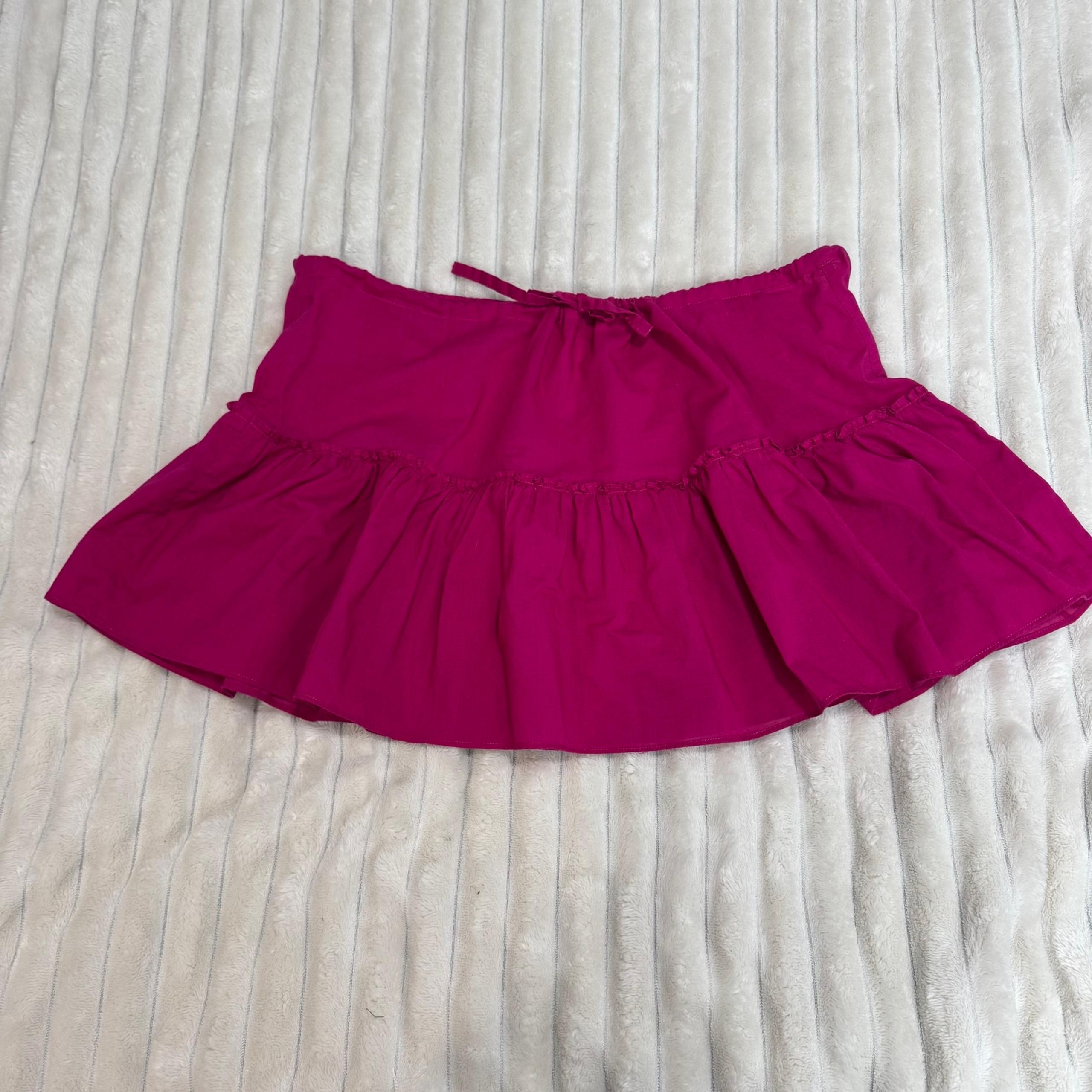 Victoria's Secret Pink Skater Mini Skirt with Ruffled Tie Front