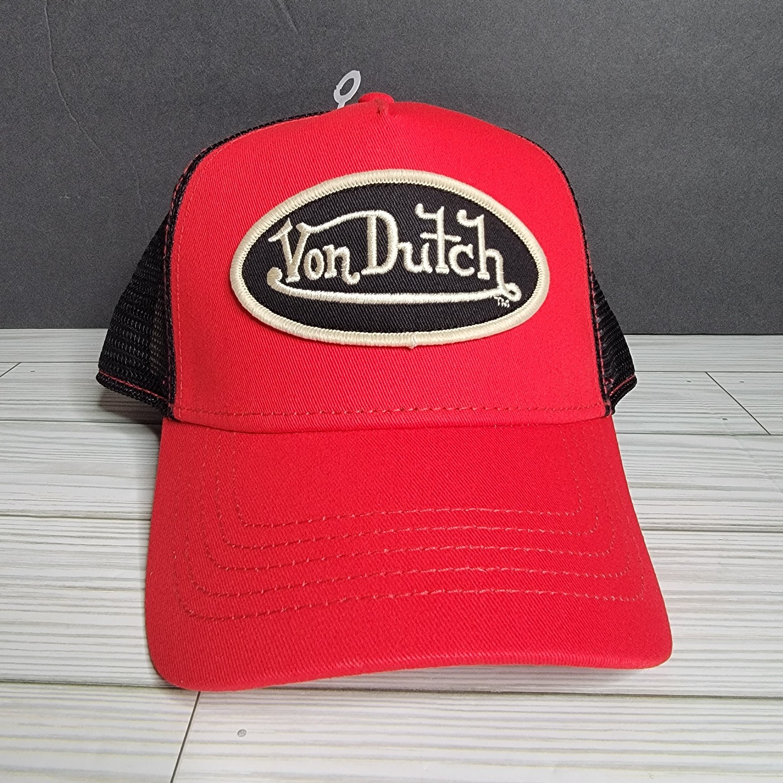 Von Dutch Trucker Hat - Red/Off-White and Black