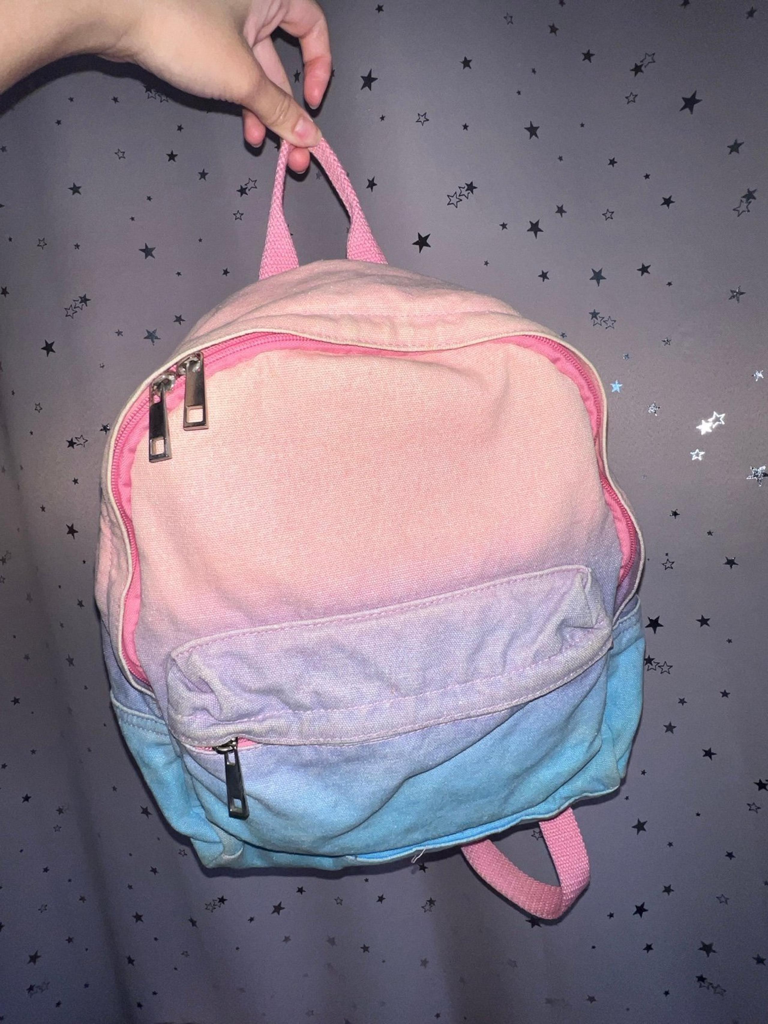 pink purple blue small backpack