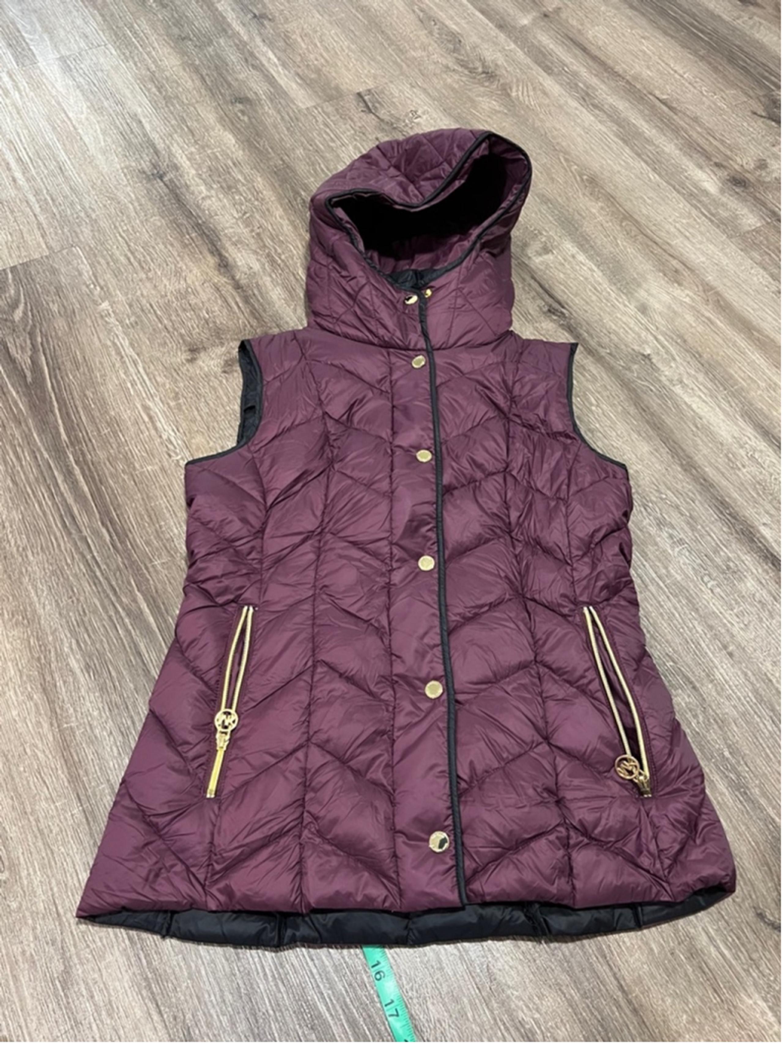 Women's Michael Kors Vest XS Purple Puffer Hooded