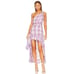 Sundress Serena One Shoulder Dress Gingham Lavender Hi-Low Purple Size Large NEW