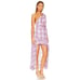Sundress Serena One Shoulder Dress Gingham Lavender Hi-Low Purple Size Large NEW